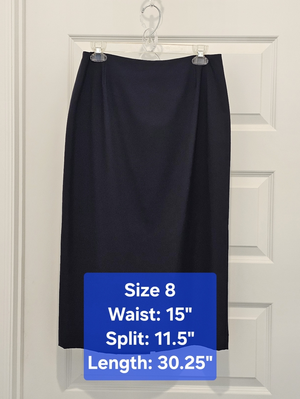 Alex Marie Professional Navy Midi Pencil Skirt - Size 8 - EUC